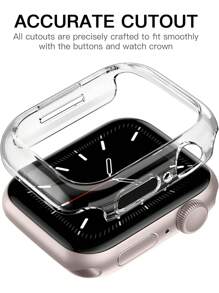 6-teiliges/Set Herren Damen Lässig PC Uhrengehäuse Anti-Drop-Schutzhülle, für Apple Watch 38/40/41/42/44/45/46/49 mm, für Apple Watch Series Ultra/SE/10/9/8/7/6/5/4/3/2/1, intelligentes Uhrengehäuse-Zubehör, Cut Out