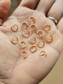Aproximadamente 100 piezas de anillos divididos abiertos de acero inoxidable dorados y plateados para hacer joyas DIY, collares, pulseras y otros conectores