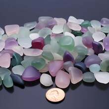 Decorative Crystal Pebbles, Natural Quartz Stones Aquarium Gravel Sea Glass Rock Sand For Fish Turtle Tank/Air Plants Decoration - Mint Green - View 2