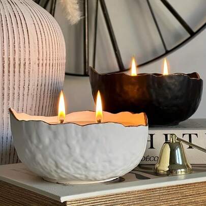 Asymmetrical Circle Shaped Bowl And Tray Silicone Mold, For Cement And Resin Home Decor DIY Craft, Silicone Craft Mold