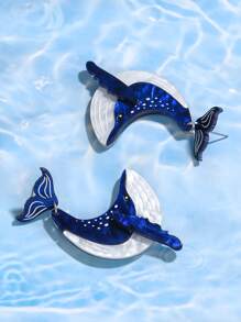 1 Paar blaue Wal Schwimm Acryl Ozean Thema Ohrringe, geeignet für den täglichen Gebrauch von Frauen