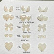 50pcs/100pcs Color-Changing Nail Decorations,Cute Hearts,Angel Wings,Bow Nail Decorations,Outdoor Color-Changing Nail Diy Accessories Nail Charms