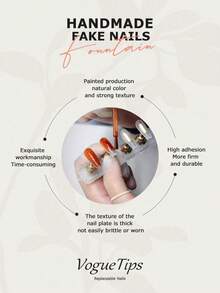 10片手工冰格美甲贴片，短椭圆形，XS/S/M/L码，蓝色格子红色蝴蝶结ins风学生款，高端定制亚克力按压式短指甲，美甲用品，手工按压式美甲贴片 - 彩色 - 查看 9