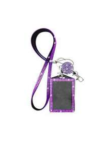 Fashionable Rhinestone Lanyard For Women - Elegant, Retractable ID & Key Holder With Sparkly Crystal Design Metal Clasp,Creative Portable Badge Holder