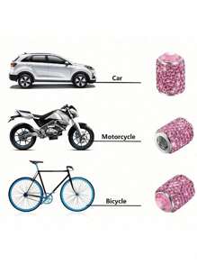 4pcs/Set Sparkling Tire Valve Caps, Handmade Crystal Tire Caps, Universal Car Tire Valve Caps With Shiny Rhinestones For Cars, SUVs, Motorcycles, Bicycles, Trucks
