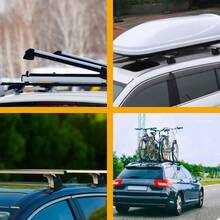 MAGIC SELECT Barras de Techo para Coche Universal. Baca Portaequipajes de Coche para Viajes. Barras Superiores Compatibles con Rieles para Equipaje. Barra Portátil para Transportar. - Negro - Ver 6