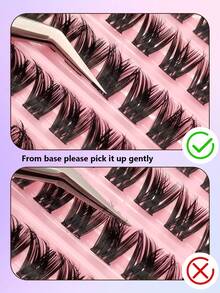 Asiteo 120pcs D-Curl Fluffy Cluster False Eyelashes, Natural Soft Faux Mink Lashes, Individual Lash Extensions - DIY Cluster Lashes At Home, Lengthening & Volumizing, Reusable, Suitable For Holidays And Parties - Black - View 4