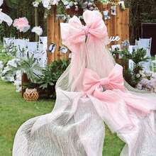 1pc Extra Large Pink Bow Suitable For Birthday Wedding Theme Party Background Decoration, Arch Wall Window Outside Arrangement - Multicolor - View 3
