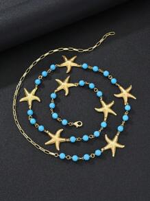 17KM 1pc Women's Belt, Bridal Waist Chain, Elegant Shiny Bohemian Colorful Gemstone Textured Waist Chain, Matching Dress, Gown, Wedding, Party, Festival Fall, Autumn,