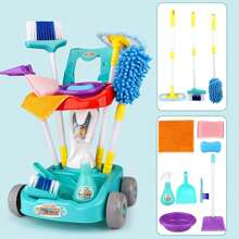 Kids Pretend Play Butler Car Cleaning Toy Set, Toddler Broom Toy, Children Room Cleaning Playset, Christmas Birthday Gift For Boys Girls (Style & Accessories Random)