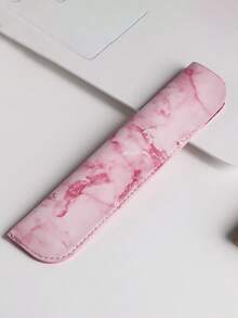 1 件经典皮革笔袋，简约大理石纹圆珠笔/钢笔保护套，便携式笔筒，返校，学校用品，铅笔盒，铅笔袋，书包 - 彩色 - 查看 17