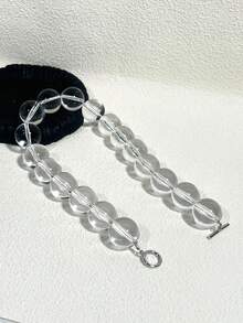 1 pieza Collar grande transparente de verano con cuentas, material de resina, diseño simple y exagerado, adecuado para mujeres, regalos y uso diario - Marrón A - Ver 6