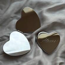 Personalized Hand Engraved Makeup Mirror |Bridesmaids Gifts |Bridal Party Proposal Keepsake |Custom Named Pocket Mirror |Heart Mirror - Multicolor - View 5