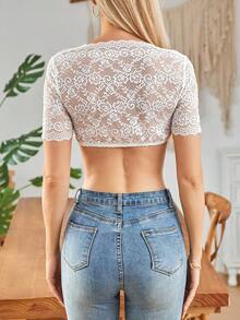 ii Blusa tradicional bávara de Oktoberfest de talla grande con cuello de corazón, mangas cortas de encaje y corte corto para mujeres, Halloween