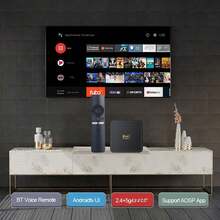 Q96 OHP Đầu thu truyền hình TV98 PRO, hệ điều hành Android 14, bộ xử lý lõi tứ ATV H313, hỗ trợ WiFi băng tần kép 5G, phát nội dung 8K và 4K, kèm điều khiển từ xa bằng giọng nói. - Phích cắm loại C của EU (220-240V) - Xem 6