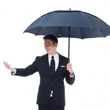 68 Inch Automatic Open Golf Umbrellas Extra Large Oversized Double Canopy Ventilated Windproof Waterproof Stick Umbrellas - Navy Blue - Navy Blue - View 10