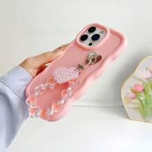 1 peça Pingente fofo em formato de coração, estilo macaron de dopamina, estilo Y2K, com cordão para alça de pulso, compatível com iPhone 16, Note 11 4G, Galaxy A55, Note 30, Moto E30, Camon 20, Camon 20 Pro 4G, Spark 8C, Spark Go 2022, Smart 7, Smart 8. Versão internacional, não é a versão nacional. - Rosa - Ver 3