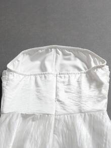 女士无肩带荷叶边及地婚纱 - 白色 - 查看 7