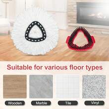 Mop Heads Replacement For Ocedar, Mop Replace Head For Ocedar EasyWring 1 Tank, Microfiber Spin Mop Refills, Include 5 Spin Mop Replacement Head Deep Cleaning Machine Washable With 2 Scrubber Mop Head - 白色 - 查看 10