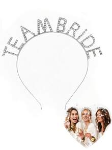 37/1/5/10/25PCS Crystal Rhinestone Headbands, TeamBride Headbands, Bridal Team Headbands, Bachelorette Party Bridal Shower Decoration, Wedding Bridesmaid Headbands, Wedding Decoration,Bride Tribe Party Set, "Bride" Headband, Veil, "Bride To Be" Sash, 10 "Teambride" Sashes, Tattoos