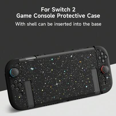 星空图案兼容 Switch 2/Switch NS/Switch OLED 保护壳 新版本 2 黑色 TPU 软壳 通用手柄保护套 Switch 控制器保护套 Switch 游戏配件 防摔 防滑 防刮 时尚