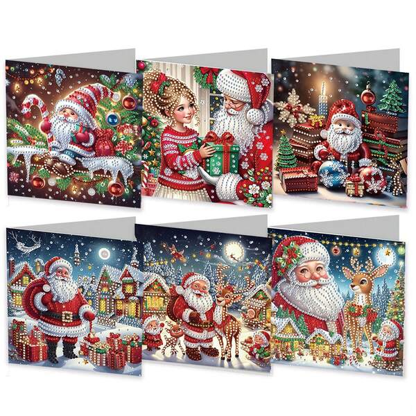 6 piezas Kits de Pintura de Diamantes con Diseños de Tarjetas de Bendición, Expresando Buena Voluntad y Mejores Deseos, Adecuado para Ancianos, Familia y Amigos, Artesanías Únicas de Marquesa para Liberar su Creatividad e Imaginación, Regalo Manualidades DIY, Cumpleaños, Tarjeta de Fiesta, Para Útiles Escolares, Vuelta a Clases