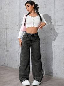 Halloween, Christmas, New Year, Thanksgiving Versatile Women's Front Zipper Jeans,Black Jeans,Pocket Casual Simple Daily Wear,Non Elastic Cotton Fabric, Soft And Comfortable,Winter Clothes