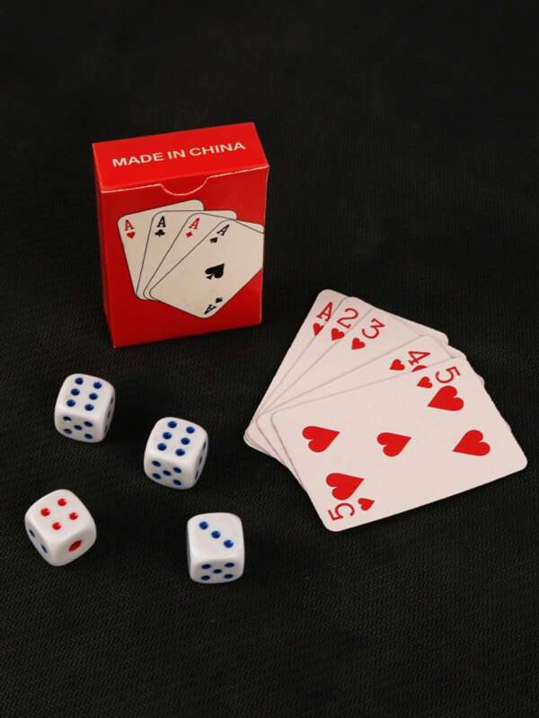 1 Mini Card Dice Set | The Perfect Choice For Parties, Halloween, Christmas Parties, Family Games, And Outdoor Games - Carry "Joy" With You And Unlock The Magic Of Happiness With Just One Click!