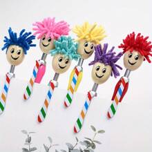 2-In-1 Plush Smiling Face Rainbow Tie Ballpoint Pen, Multi-Color Touch Screen Pen, Suitable For Creative Gifts In Offices And Schools, School Supplies,Back To School