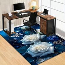 Un grand tapis de sol avec des motifs floraux personnalisés dans un style moderne. Ce tapis de luxe complète diverses décorations d'intérieur. Il est premium, lavable en machine et construit avec un matériau haute densité, avec des particules antidérapantes au bas, des propriétés résistantes à la décoloration et un design moderne et léger pour une portabilité facile.