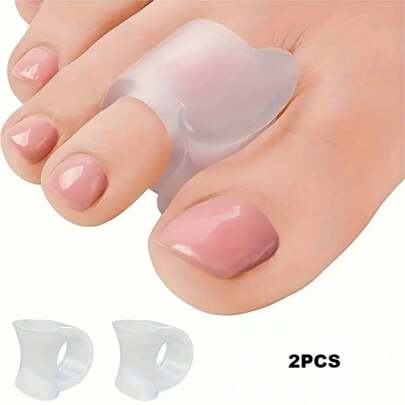 2 piezas Separadores de dedos de gel, para la comodidad y el apoyo del pie - Almohadillas impermeables y sin látex, para juanetes y dedos en garra - Diseño ergonómico, talla única que se ajusta a la mayoría, para uso durante todo el día