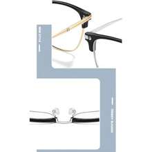 Women's Half-Frame Old Fashion Glasses UV Reading Glasses  Light Computer Reader Men's Fashion Plane Light Glasses Protective Transparent Lenses
