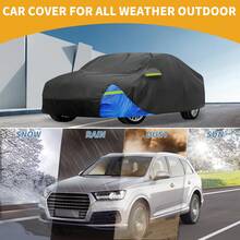 Car Cover Waterproof All Weather 210D, UV Sun Rain Protection, With Left Side Zipper - Black Blue for Toyota Camry - View 2