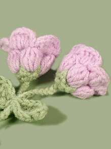 Handmade Crochet Flower, Pom-Pom Lily Of The Valley Bag Charm, Cute & Elegant Accessory, Multi-Functional Keychain