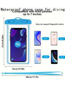 Étui de téléphone portable transparent et lumineux, étanche, avec écran tactile lumineux, pour la natation, le rafting, les sources chaudes et la plongée