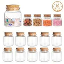 10/6/2 Stücke Korken Glas Flasche mit Korken, Bonbonglas, kreative farbige Wunschflasche, Nachrichtenflasche, Hochzeitsdekoration Sandflasche, Spaß DIY Kunst Party, handgemachte Regenbogen Stern Flasche Geschenke, Wohn- Schlafzimmer Büro Dekoration, Muttertags- und Geburtstagsgeschenke, Glasbehälter, Heimdekoration, Blumen Pflanzen, Proben, Basteldekorationen