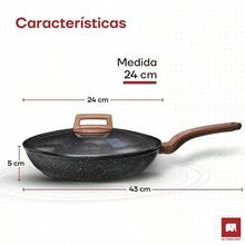 ULTRACHEF Sartén con Revestimiento Antiadherente de Piedra de Alemania% libre de PFOA.20 centímetros - Master Stone Gris con Tapa - Ver 6
