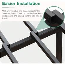 Novilla - Marco de Cama tamaño, Marco de Cama de Plataforma de Metal de 14 Pulgadas, tamaño con Espacio de Almacenamiento Debajo de la Cama, Soporte de Listones de Acero Resistente, fácil - Negro - - Ver 7