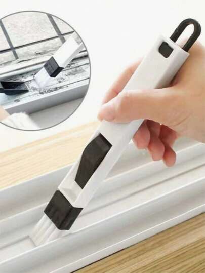 1 set di spazzola e paletta manuali per pulizia, adatte per scanalature e fessure di finestre, piccola spazzola, pala piccola, accessori per la pulizia di bagno e cucina