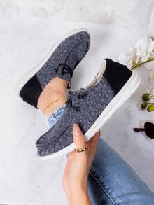 zapato  Figuras  Gráfico  Liso  Arco Iris  Leopardo    Elegante  Casual  Dulce  casual  De moda  Al aire libre  Fabulosa    Tela    Cuerda    mocasin   Fiesta  Oficina  Casa  Exterior    verano - Gris Oscuro - Ver 1
