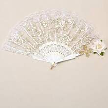 Abanico plegable vintage de rosas de estilo flamenco español - Elegante abanico de mano negro para damas, adecuado para fiestas y bodas, perfecto para decoración de habitaciones