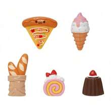 CITYLUKE 5pcs Cute Pink Ice Cream Shoe Charms, Dessert & Snack Series - Multicolor - View 1