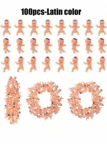 10/50/100 piezas- Miniatura de bebés de plástico de colores variados, figuritas de bebé de plástico pequeñas a granel para juegos de baby shower, cubitos de hielo, etc.