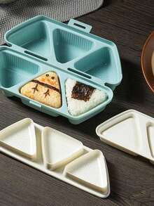 1pc Triangle Sushi Mold, 6-Cavity One-Press Non-Stick Rice Ball/Onigiri Maker Tool, Suitable For Seaweed Rice Ball And Sushi - Baby Blue - View 5