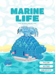 12pcs/Set Marine Animal Building Blocks In Gift Box, Micro Particle Construction Toys, Decompression Toys, Table Decor, Suitable For Christmas, New Year Gifts, Birthday Gifts, Love Expression. Includes Display Riser.