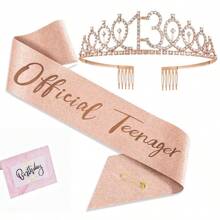 3pcs/Set This Is My 10 13 16 18 21 30 40 50 60 70 80 Birthday Decorations For Women Including This Is My 10 13 16 18 21 30 40 50 60 70 80 Birthday Crown/Ribbon Tiara Sash, Birthday Card 10th 13th 16th 18th 21th 30th 40th 50th 60th 70th 80th Party Decorations For Women, Sweet 16th Birthday Gifts