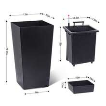 LIZHOUMIL 2Pcs 16/22" Tall Outdoor&Indoor Black Planter Pots With Drainage Holes&Water Level Monitor&Inner Bucket - màu đen - Xem 7