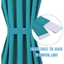Local Warehouse- Door Curtain Panel, Grey French Door Curtains Blackout Thermal Insulated Curtain Sidelight Privacy For Window/Living Room/Doorways/Classroom (25W By 72L Inches, 1 Panel) - Peacock Teal - 查看 3