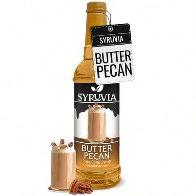 Syruvia Butter Pecan Syrup For Coffee 25.4 Ounces Butter Pecan Flavoring For Coffee