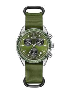 MEGIR MEGIR Luxus Quarz Uhren für Herren, Leinwand Armband, Sport Lässig Chronograph, leuchtende, wasserdichte Herren Armbanduhr mit Datum und 24-Stunden-Anzeige 2247